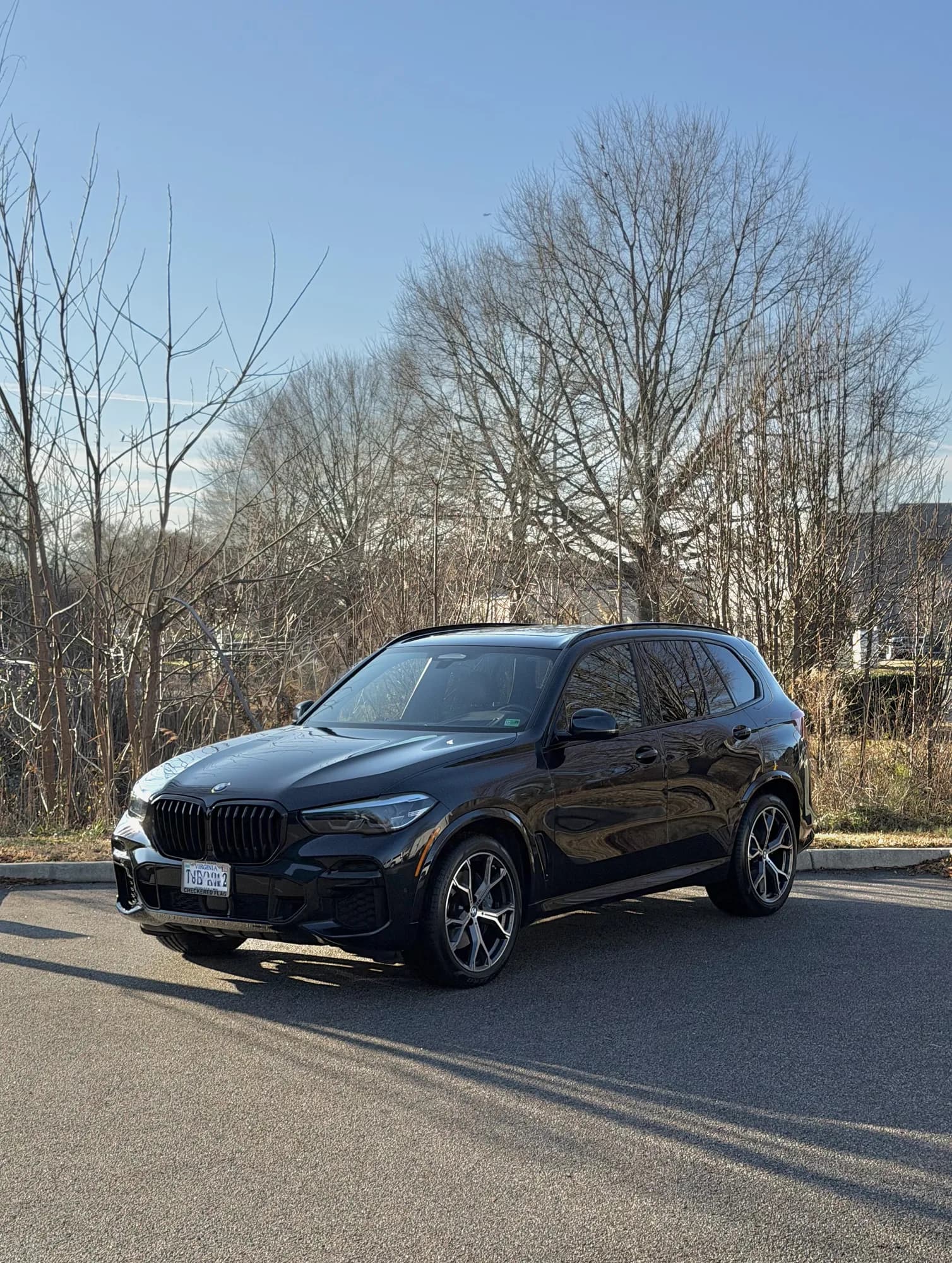 A finished BMW X5 M Sport in winter light on a Norfolk street